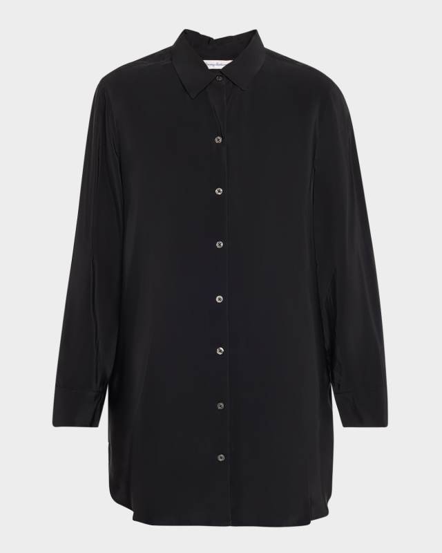 Calypso Crepe Boyfriend Shirt